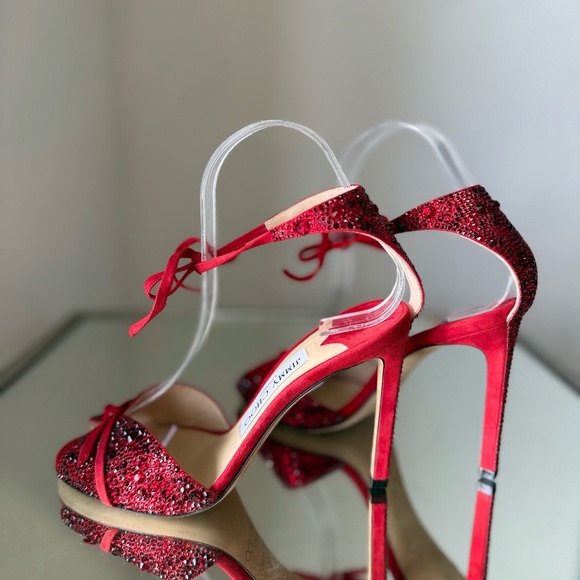 Like new JIMMY CHOO Talaya 100 Crystal Embellished suede sandals 36 - Picture 9 of 15